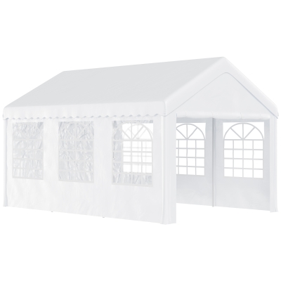 Outsunny Gazebo da Esterno Tendone per Feste Matrimonio Telaio in Acciaio 6 x 4 m