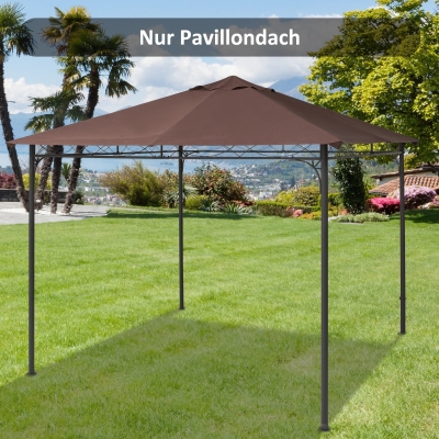 Outsunny Zamienny dach do pawilonu ogrodowego, poliester, 2,98 x 2,95 m, kolor kawa