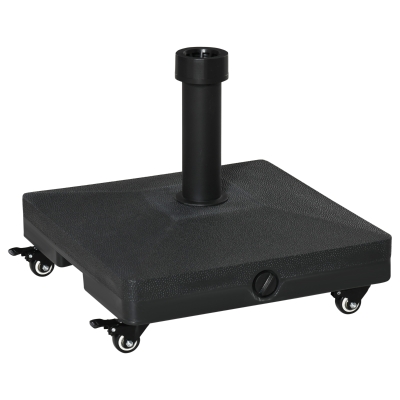 Outsunny Parasolvoet met Wielen 38/48 mm, Stevig en Duurzaam voor Buiten, Zwart