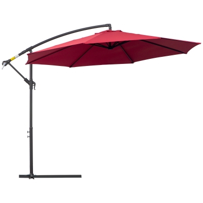 Parasol przeciwsłoneczny odpinany parasol na wysięgniku parasol na korbkę z korbką ręczną czerwony