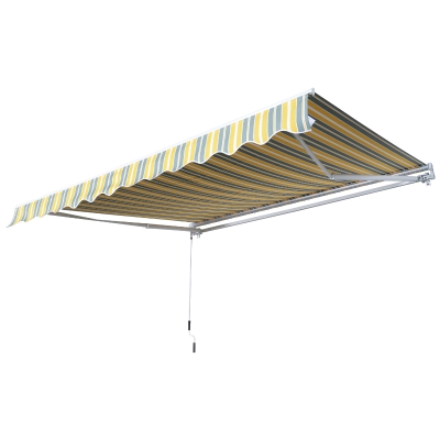 Outsunny markiza, markiza przegubowa, korbka ręczna, balkon, 2,95 x 2,45 m, aluminium, kolor: żółty, szary