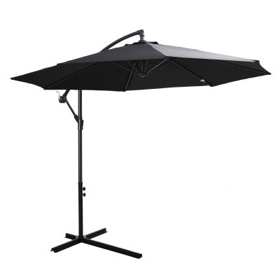Parasol przeciwsłoneczny odpinany parasol na wysięgniku parasol na korbkę z korbką ręczną czarny