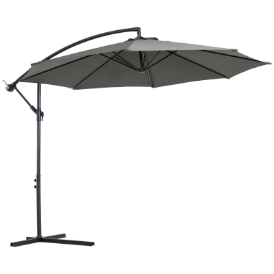 Parasol ogrodowy z ręczną korbą 3 m szary Outsunny