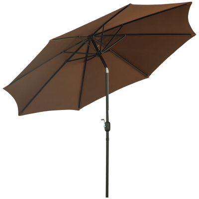 Parasol ogrodowy przeciwsłoneczny zginany z korbką ręczną stal 180/㎡ poliester brąz Outsunny
