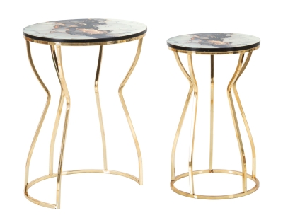 Tavolinetti Abstract Top -A- Coppia cm Ø 37X51-25X46