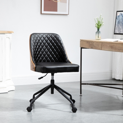 Vinsetto krzesło biurowe ergonomiczne kolor czarny 48,5 x 54,5 x 81-87 cm