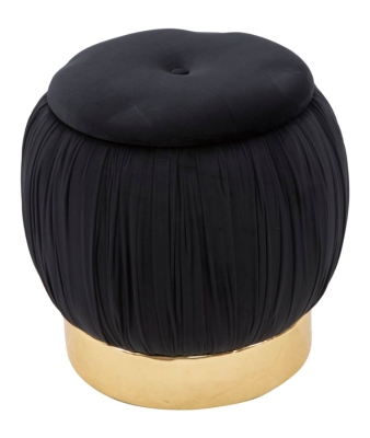 Pouf Contenitore Paris Nero cm Ø 41X41