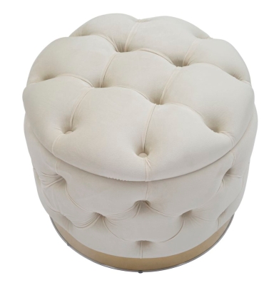 Pouf Contenitore Rich Crema cm Ø 55X42