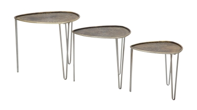 Tavolinetti Delhi Set 3 Pz cm Ø 53,5X54X47-45,5X46X41-38X38X35