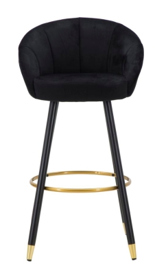 Sgabello Bar Prague Nero cm 55X56X104