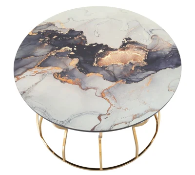 Tavolo Da Caffe' Abstract Top -A-  Top cm Ø 70X43,5