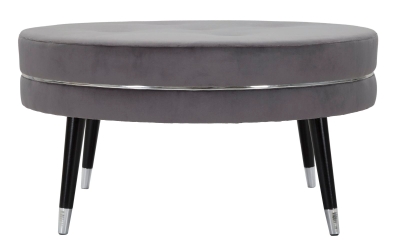 Pouf Paris xxl Grigio/Silver cm Ø 90X46