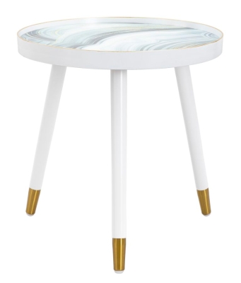 Tavolinetto White Marble cm Ø 50X48