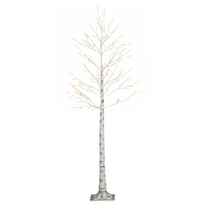 HOMCOM Árvore Sintética Altura 150cm com 120 Luzes LED IP44 Ajustável em 3 Modos Ramos Flexíveis 20x20x150cm Branco
