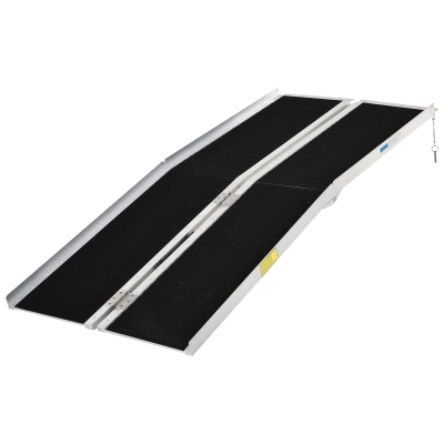 HomCom Rampa Antiscivolo per Sedia a Rotelle Pieghevole in Alluminio, 183x72cm