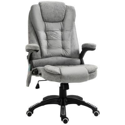 Vinsetto PU Leather 6-Point Massage Office Chair Recliner Executive Office Chair Grey