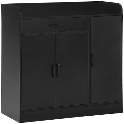 HOMCOM Modern Sideboard with Storage Cabinet, Floor Cupboard with Drawer for Living Room, Bedroom, Hallway, Black
