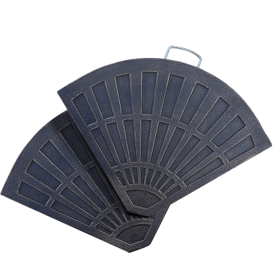 Outsunny 2-tlg. Set Gewichte für Sonnenschirmständer Platten-Schirmständer Sonnenschirmbasis halbrund mit Handgriff Kunstharz + Metall Bronze 66 x 47 x 4,2 cm 30 kg