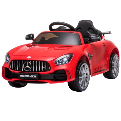 HOMCOM Kinderfahrzeug GTR Elektroauto mit Fernbedienung Musik(MP3/USB) Licht 3–5 Jahre PP Metall Rot 105 x 58 x 45 cm