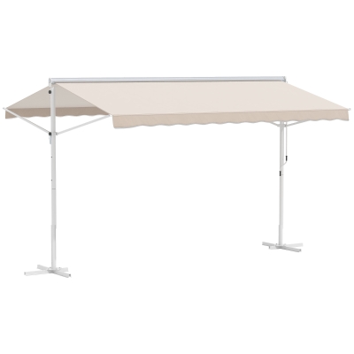 Outsunny Standmarkise, Neigungsverstellbar, Farbe: Beige, 4 x 3 m