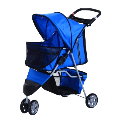 PawHut Hundewagen Hundebuggy Buggy Hunde Katzen mehrfarbig (Blau)