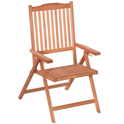 Outsunny Klappsessel Klappstuhl Gartensessel Gartenmöbel 5-fach verstellbar Akazienholz geölt 63 x 74 x 106cm