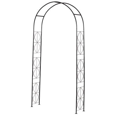 Outsunny® Pflanzbogen Torbogen Rankgitter Rosenbogen Garten Wetterfest H230 cm Metall