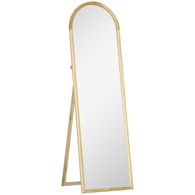 HOMCOM Espelho de Pé de Madeira Espelho de Corpo Inteiro com Suporte para Dormitório Camarim Estilo Moderno 150x46x43cm Madeira