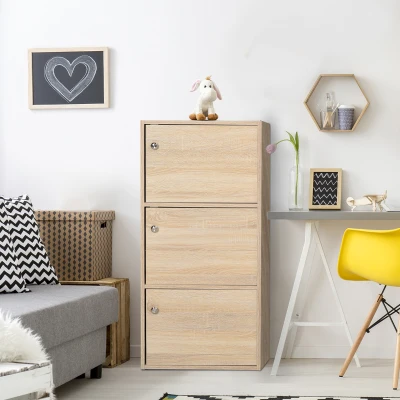 Dulap 3 Rafturi & Usi – Alb, Multifunctional pentru Acasa/Birou