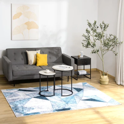 HOMCOM Tapete de Sala de Estar Moderno 230x160cmTapete Geométrico com Base Antiderrapante para Dormitório Escritório Estúdio Multicor