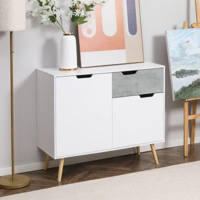 Dulapior modern pentru living/dormitor, cu sertar, Gri