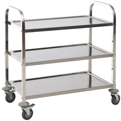 Homcom Desserte de Cuisine 3 Etagères Acier Chromé 85 x 45 x 90 cm