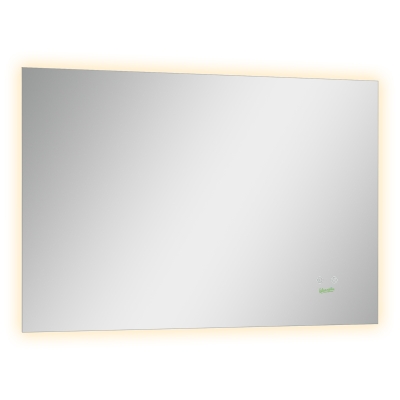 kleankin Miroir de salle de bain rectangulaire avec éclairage LED et anti-buée interrupteur tactile - 90 x 60 cm - aluminium