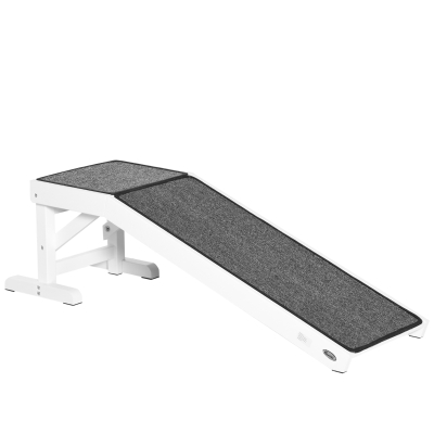 PawHut Haustierrampe mit rutschfestem Teppich 125 x 40 x 35,5cm Kiefernholz