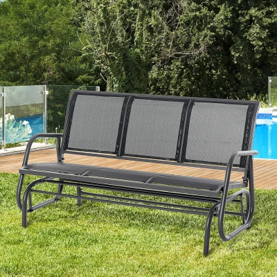 Schommelbank 3-zits tuinbank bank parkbank metaal 151 x 75 x 85 cm