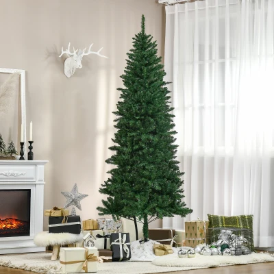 HOMCOM Árvore de Natal Artificial 210cm com 865 Ramos Ecológicos Decoração de Natal para Interiores Φ91x210cm Verde