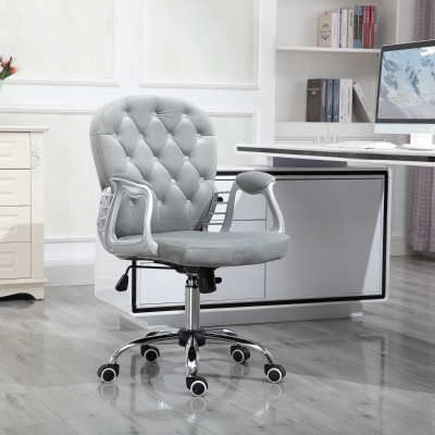 HOMCOM Ergonomiczne krzesło biurowe krzesło wykonawcze szary
