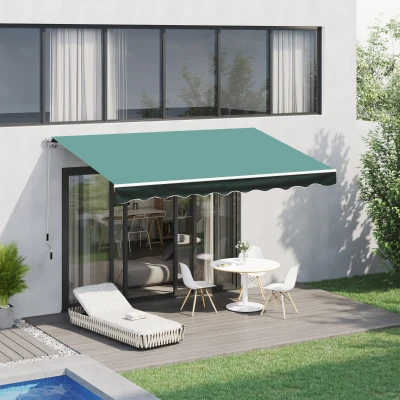 Outsunny Tenda da Sole a Bracci con Manovella 3x2.5m Verde