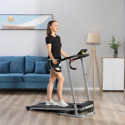 HOMCOM Cinta de Correr Plegable Cinta de Andar Eléctrica Velocidad de 1-10km/h con Pantalla LCD 125x61x118 cm Negro y Gris