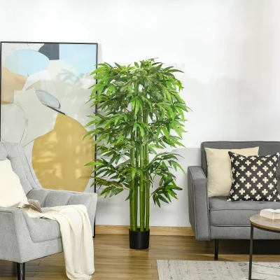 HOMCOM bamboe kunstplanten 17 x 17 x 160 cm