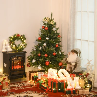 HOMCOM HOMCM 1.2M Artificial Christmas Tree PE PVC Branches Holiday Decoration with Foldable Metal Stand