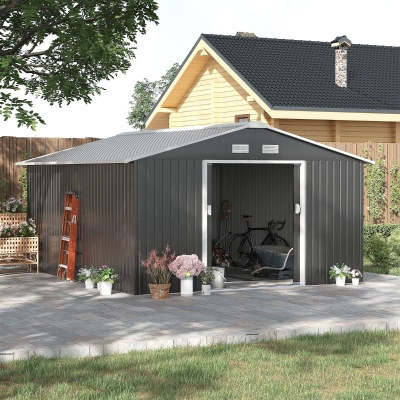 Outsunny magazie unelte, otel galvanizat, 3.4x3.86x2m
