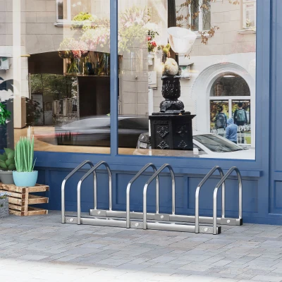Suport parcare pentru 3 biciclete 70,5x33x27cm argintiu