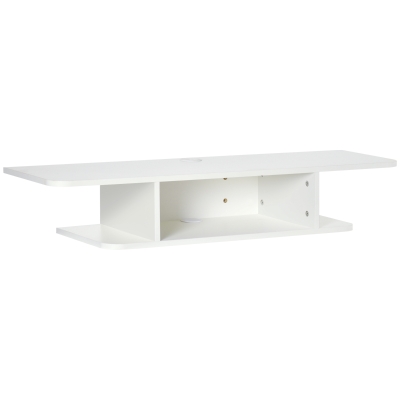 HOMCOM Mueble de TV de Pared con Estante para Televisores de hasta 40 Pulgadas para Salón Dormitorio 105x30x18 cm Blanco