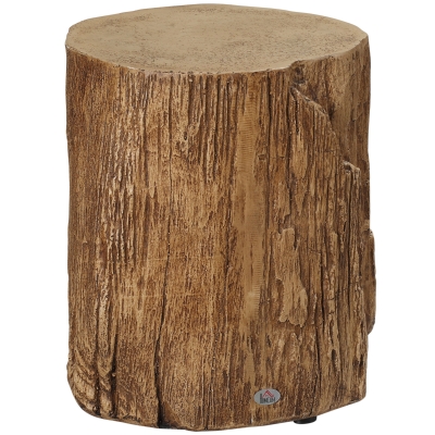 HOMCOM Beistelltisch Baumstumpf-Optik Nivillierfüße 37 cm x 37 cm x 43 cm Beton Braun