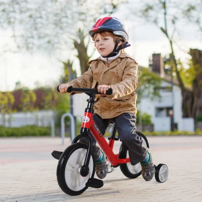 HOMCOM Kids Balance Training Bike Toy w/ Stabilizers Suitable For Child 2-5 Years
