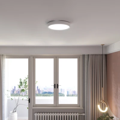 Lampa sufitowa HOMCOM Smart, LED, sterowanie aplikacyjne i głosowe, pilot zdalnego sterowania, timer, wiele kolorów, Ø30 x 3,2 cm