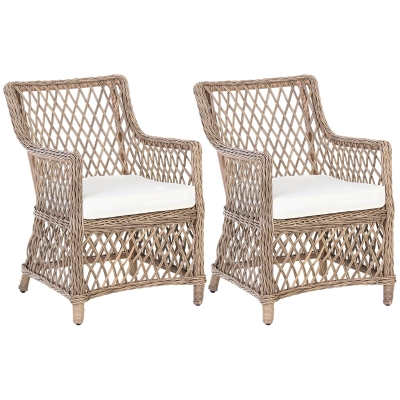 Lot de 2 fauteuils lounge de jardin style cosy