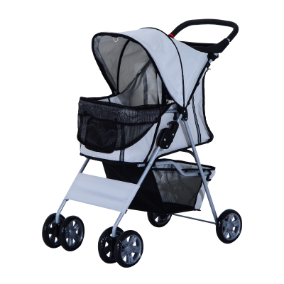 PawHut hondenwagen hondenbuggy honden pet stroller buggy 4 kleuren 3/4 wielen