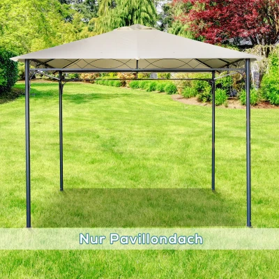 Outsunny partytentdak, vervangend dak voor partytent, partytentafdekking, polyester bescherming tegen de zon, beige 3 x 3 m